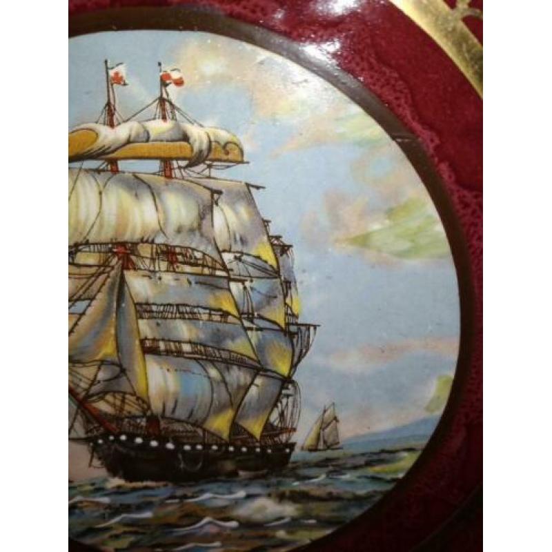 H.Bequet Quaregnon keramisch wandbord met VOC schip
