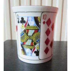 Beker / mok met speelkaarten Queens Cut for Coffee porcelein