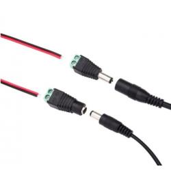 5.5mm x 2.1mm DC Power Cable Female / Male Plug Connector