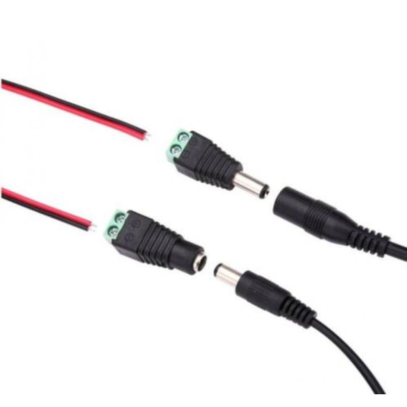 5.5mm x 2.1mm DC Power Cable Female / Male Plug Connector
