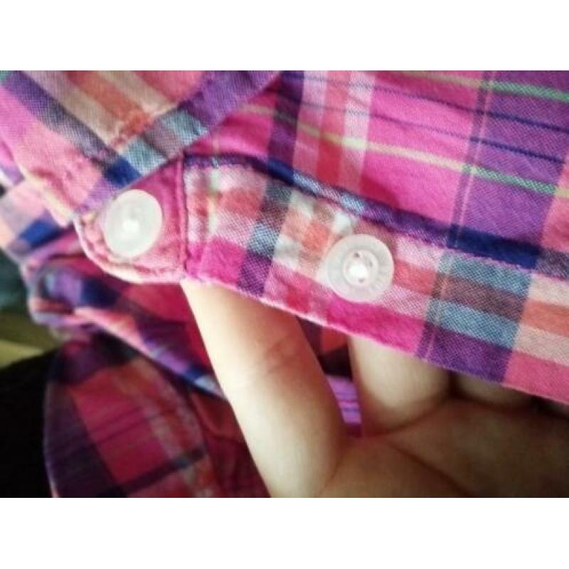 Roze plaid/ruitjes blouse met korte mouwen van de h&m