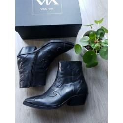 Via vai leren cowboyboot nieuwe collectie zwart maat 38