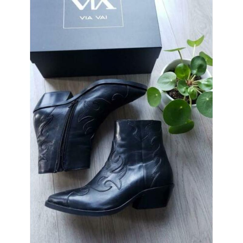 Via vai leren cowboyboot nieuwe collectie zwart maat 38
