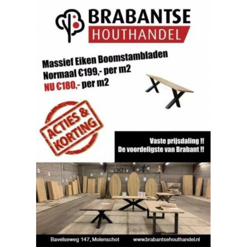 Boomstam tafelbladen verschillende soorten en maten