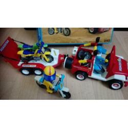 Set 3143 Jeep met aanhanger en motoren OVP / doos 1988