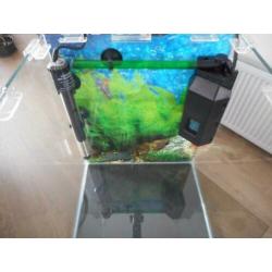 cube aquarium verwarming. pomp /filter LED lamp 32x32x35 cm