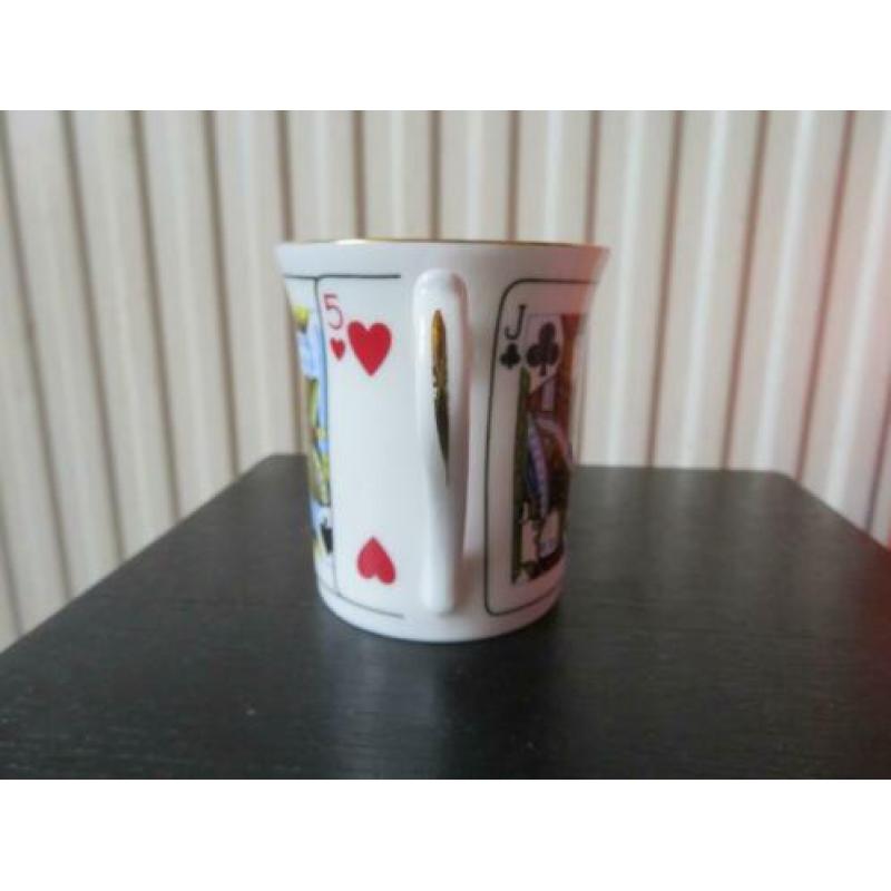 Beker / mok met speelkaarten Queens Cut for Coffee porcelein