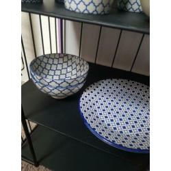 14-delig blauw servies