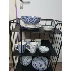 14-delig blauw servies