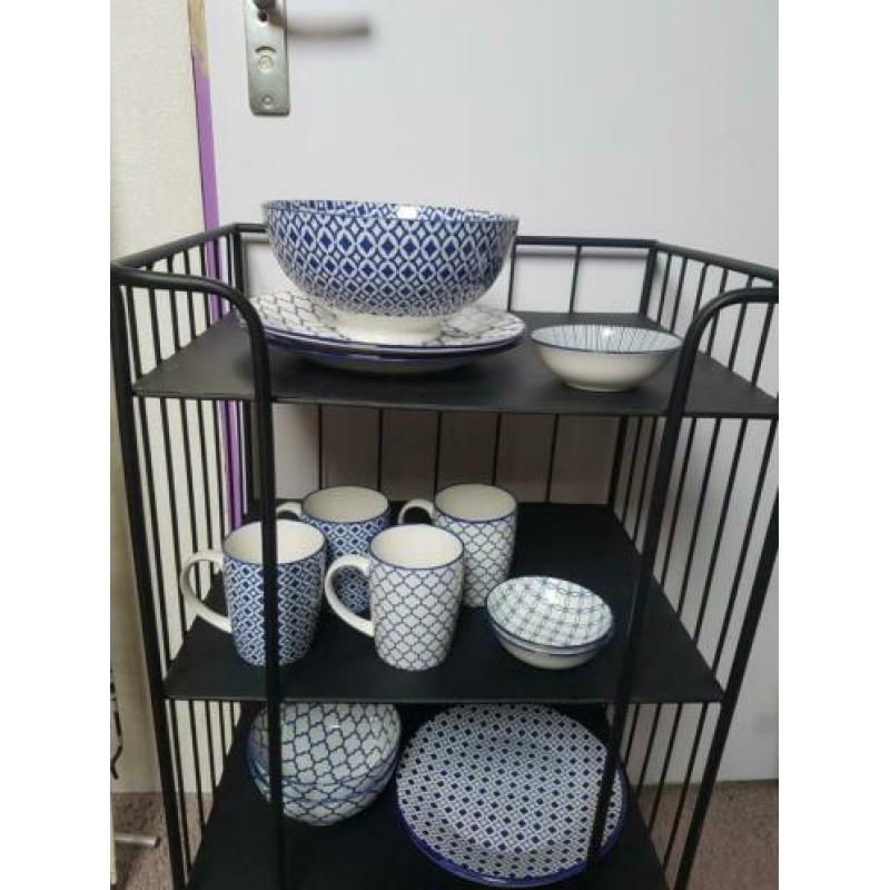 14-delig blauw servies