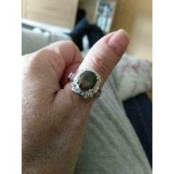 Prachtige 925zilveren ring met amethist maat 20