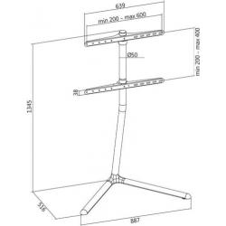 Design V-vormige Tv standaard voor Tv van 49 t/m 70 inch 40k