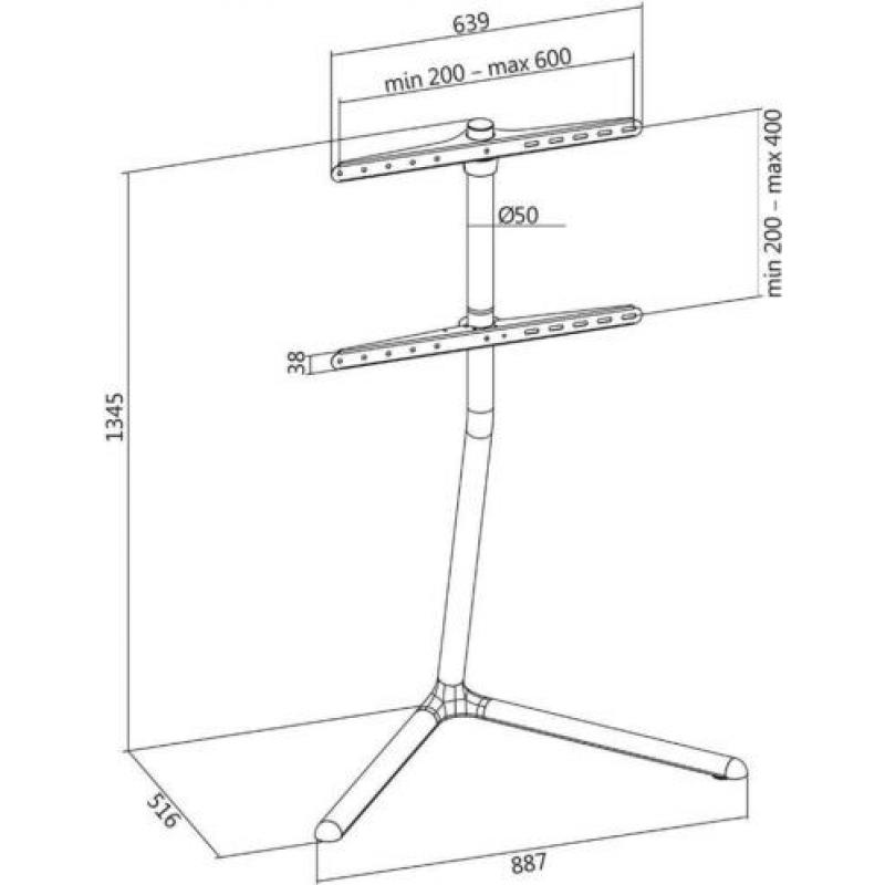 Design V-vormige Tv standaard voor Tv van 49 t/m 70 inch 40k
