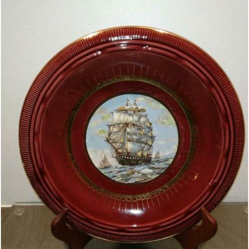 H.Bequet Quaregnon keramisch wandbord met VOC schip