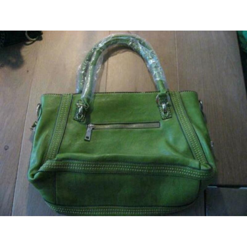 mooie appelgroene nieuwe damestas