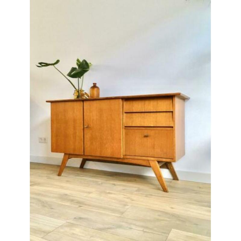 Vintage dressoir lowboard wandmeubel kast teak retro jaren