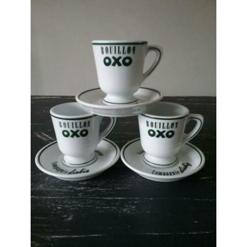 Oxo Liebig bouillon kop en schotel 3 stuks - porselein