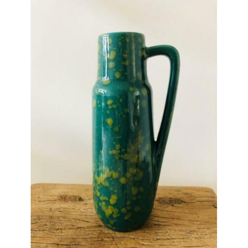 W-Germany Scheurich vintage vaas groen met oor