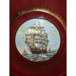 H.Bequet Quaregnon keramisch wandbord met VOC schip