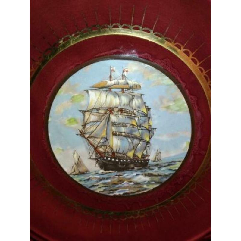 H.Bequet Quaregnon keramisch wandbord met VOC schip