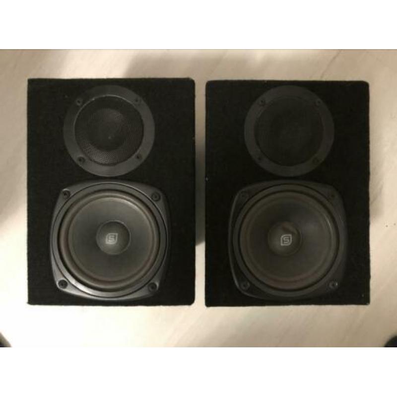 Skytec DJ Monitor Speakers 200 Watt en Skytronic AV-360 Amp