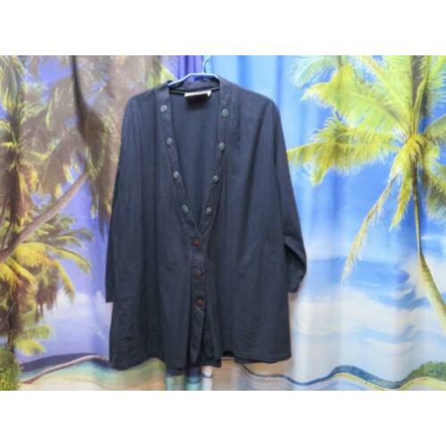 blauwe katoenen blouse vest mt M = mt 50/52 Yoek