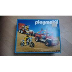 Set 3143 Jeep met aanhanger en motoren OVP / doos 1988