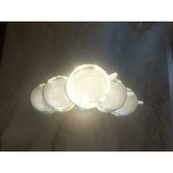 Witte vintage theeglazen Uit de jaren zeventig