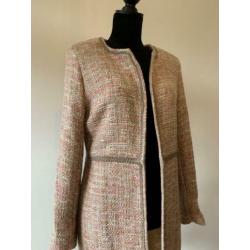 Roze wollen vintage tweed jasje SALE
