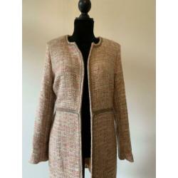 Roze wollen vintage tweed jasje SALE
