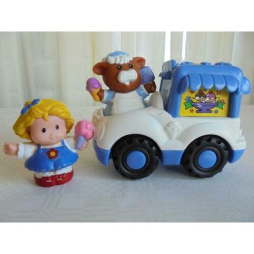 IJsco wagen met geluid 2 popjes little people