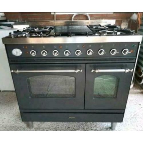 Nette staat Antraciet Boretti Fornuis met 90 cm breed