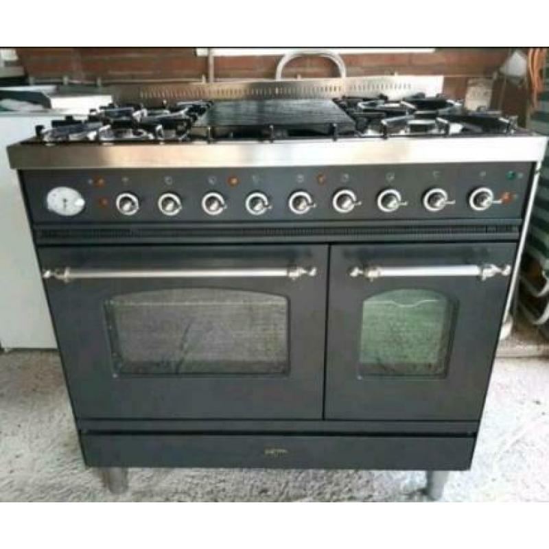 Nette staat Antraciet Boretti Fornuis met 90 cm breed