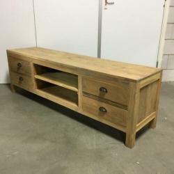 TV meubel - massief teak - 160 cm breed - 4 lades -TTM Wonen