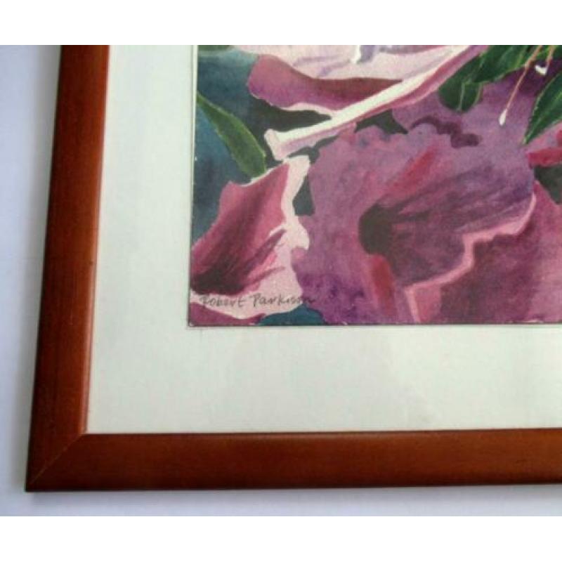 Mooi schilderij aquarel van Robert Parkison, gesigneerd