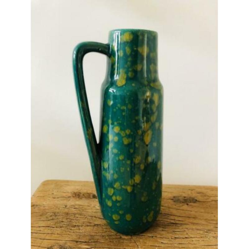 W-Germany Scheurich vintage vaas groen met oor
