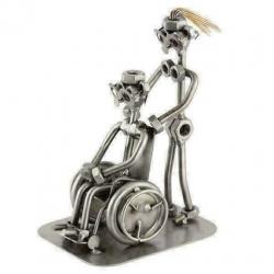 Verpleger met patient in rolstoel - steelman, geschenk, kado