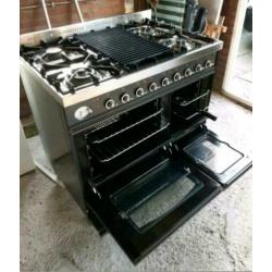 Nette staat Antraciet Boretti Fornuis met 90 cm breed