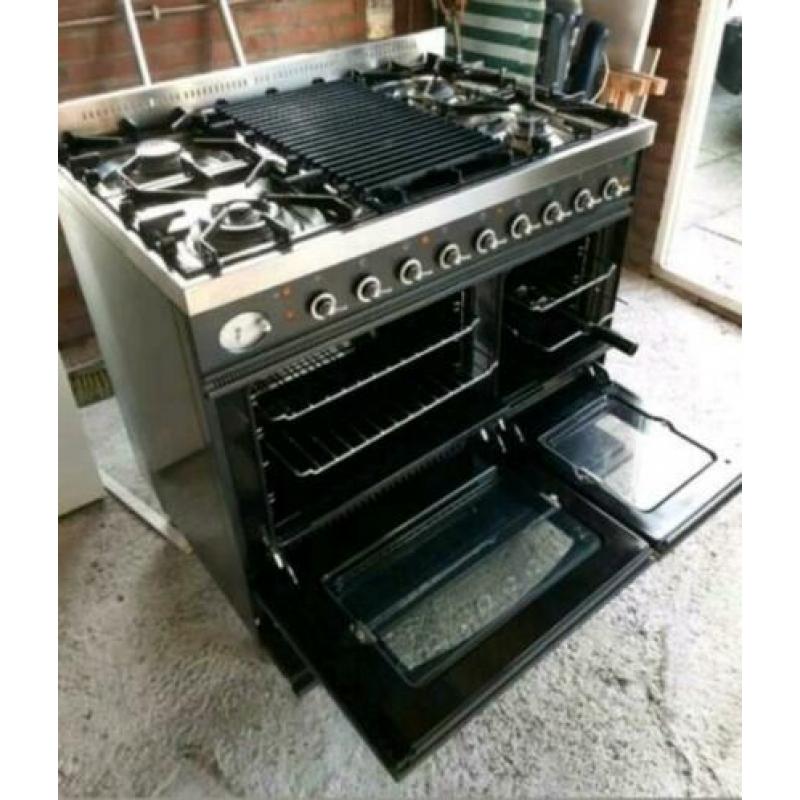 Nette staat Antraciet Boretti Fornuis met 90 cm breed