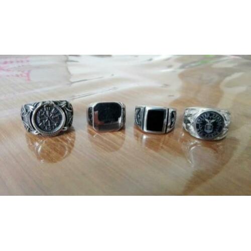 4x massief 316L stalen ringen, ring nieuw