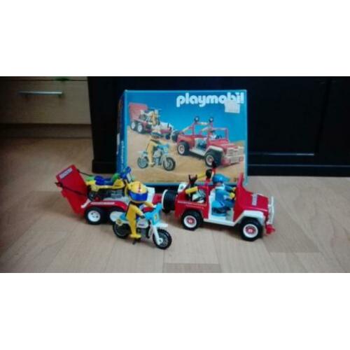 Set 3143 Jeep met aanhanger en motoren OVP / doos 1988