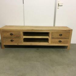 TV meubel - massief teak - 160 cm breed - 4 lades -TTM Wonen