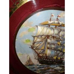 H.Bequet Quaregnon keramisch wandbord met VOC schip