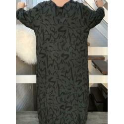 RARO tricot katoen A-lijn jurk met verstelbare plooien jurk