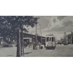 Briefkaart Zeist Stationsplein met elektrische tram 12