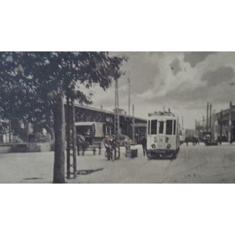 Briefkaart Zeist Stationsplein met elektrische tram 12