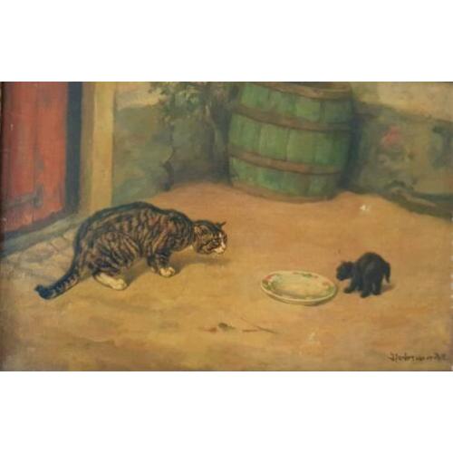 Schilderij: poes en kitten