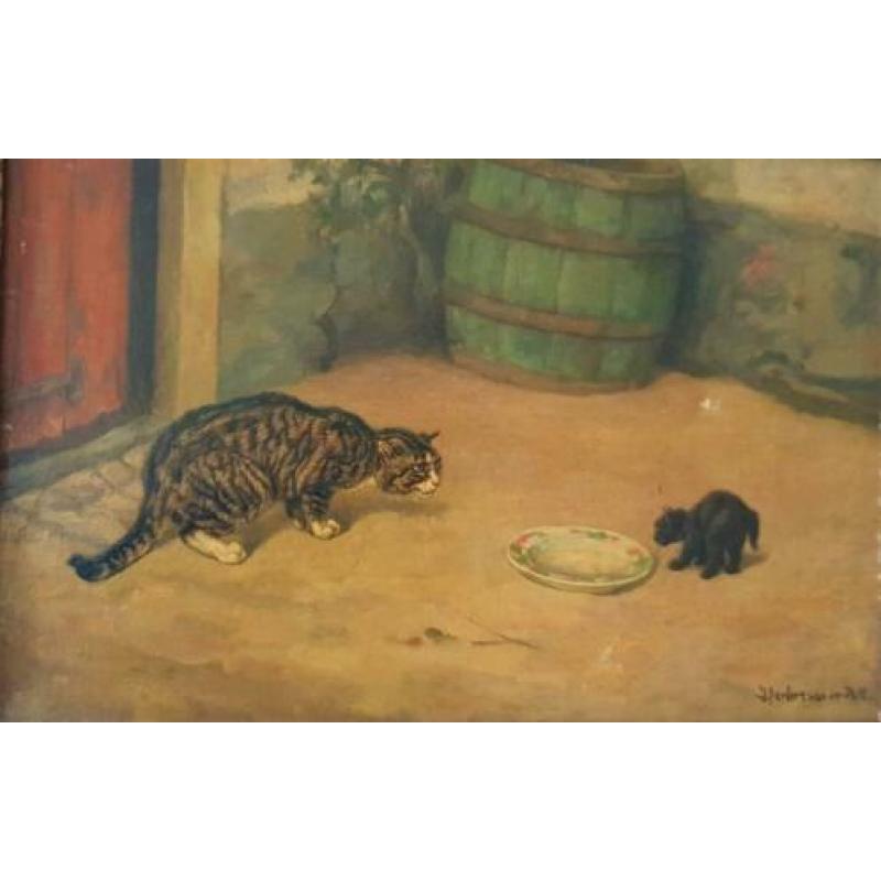 Schilderij: poes en kitten