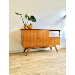 Vintage dressoir lowboard wandmeubel kast teak retro jaren