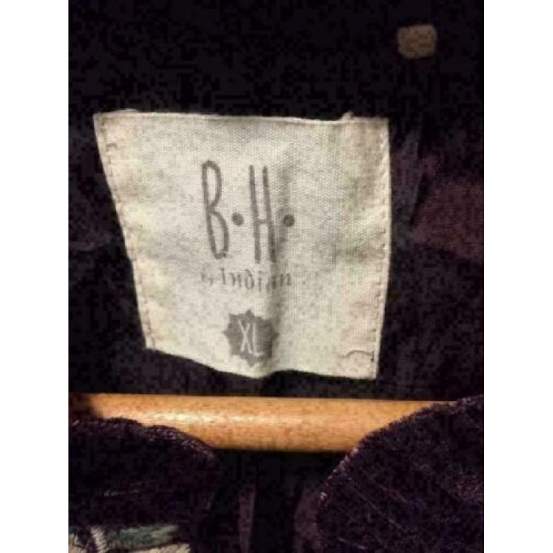 Paars fluwel lang jas, maat : l